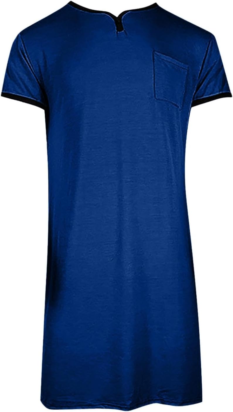 Men's Loose Henley Sleep Shirt