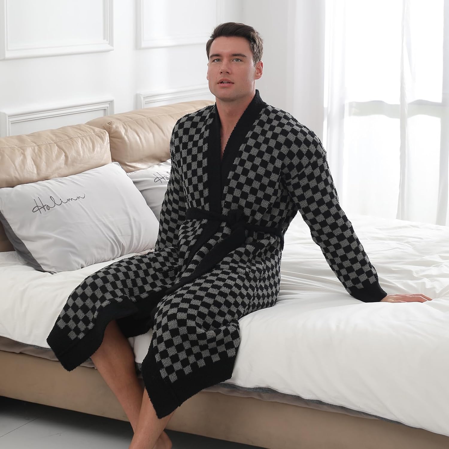Men's Plush Chenille Hoodless Robe Men's Plush Chenille Hoodless Robe