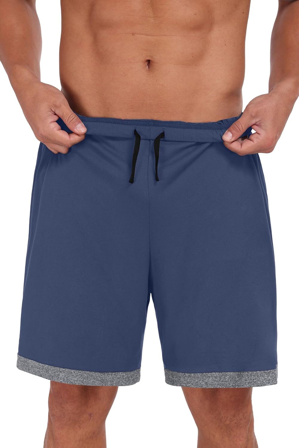 Mens Pajamas Set Lightweight Summer Short Sleeve Sleepwear Loungewear with Pocket