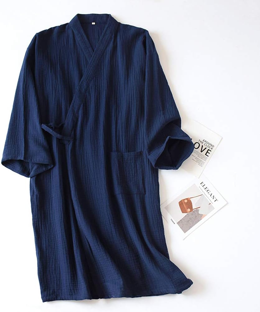 Men's Cotton Kimono One Piece Bathrobe
