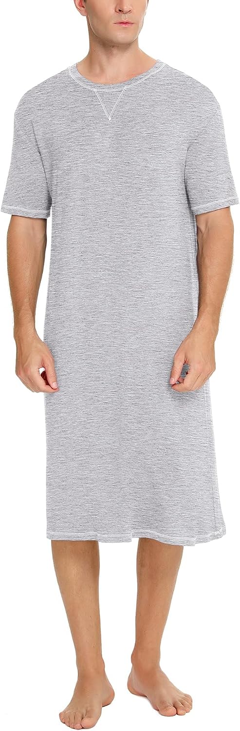 Men's Henley Short Sleeve Nightshirt