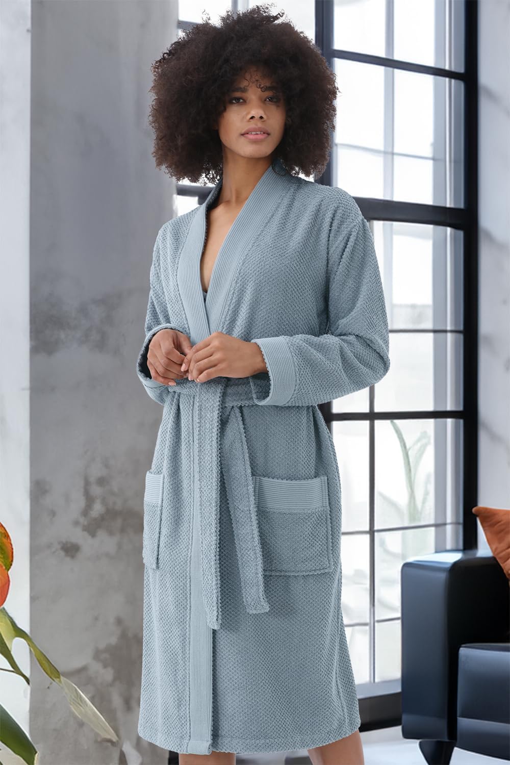 Women's Terry Cotton Kimono Bathrobe