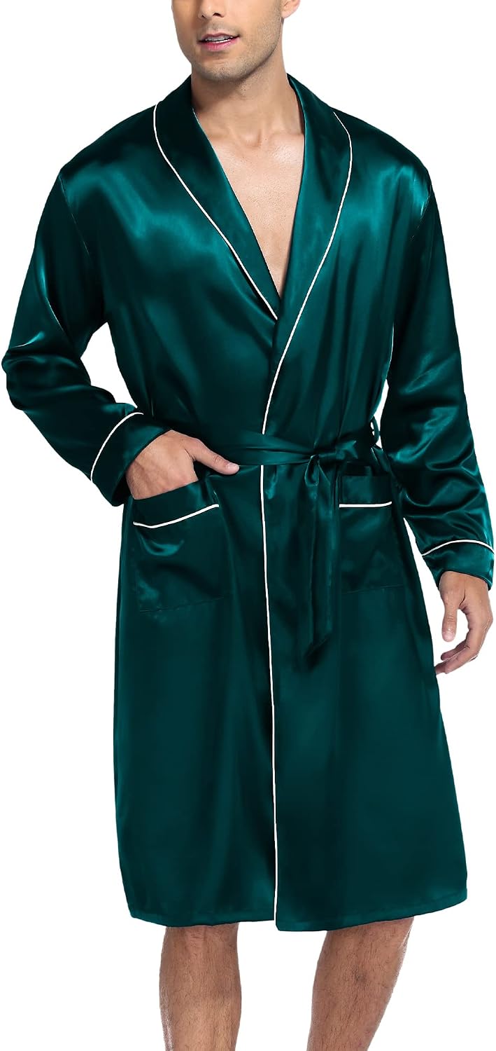 Men's Satin Kimono Bathrobe with Shorts Set Men's Satin Kimono Bathrobe with Shorts Set