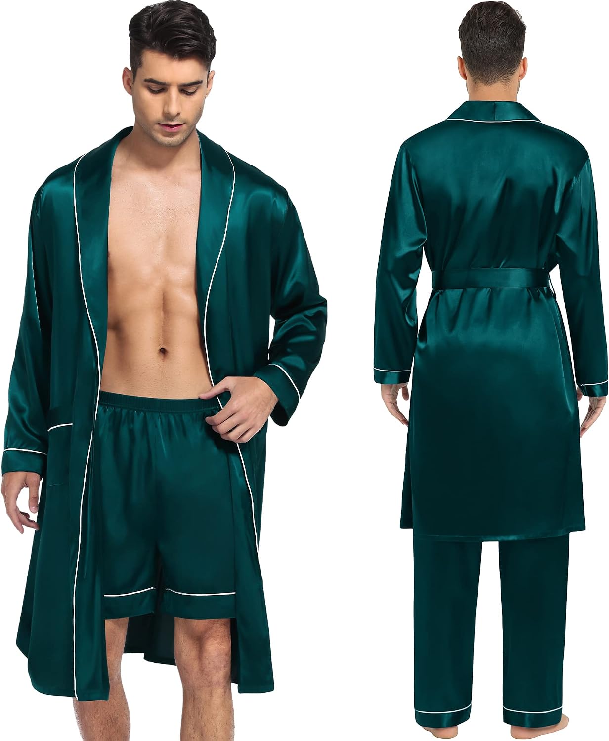 Men's Satin Kimono Bathrobe Set Men's Satin Kimono Bathrobe Set