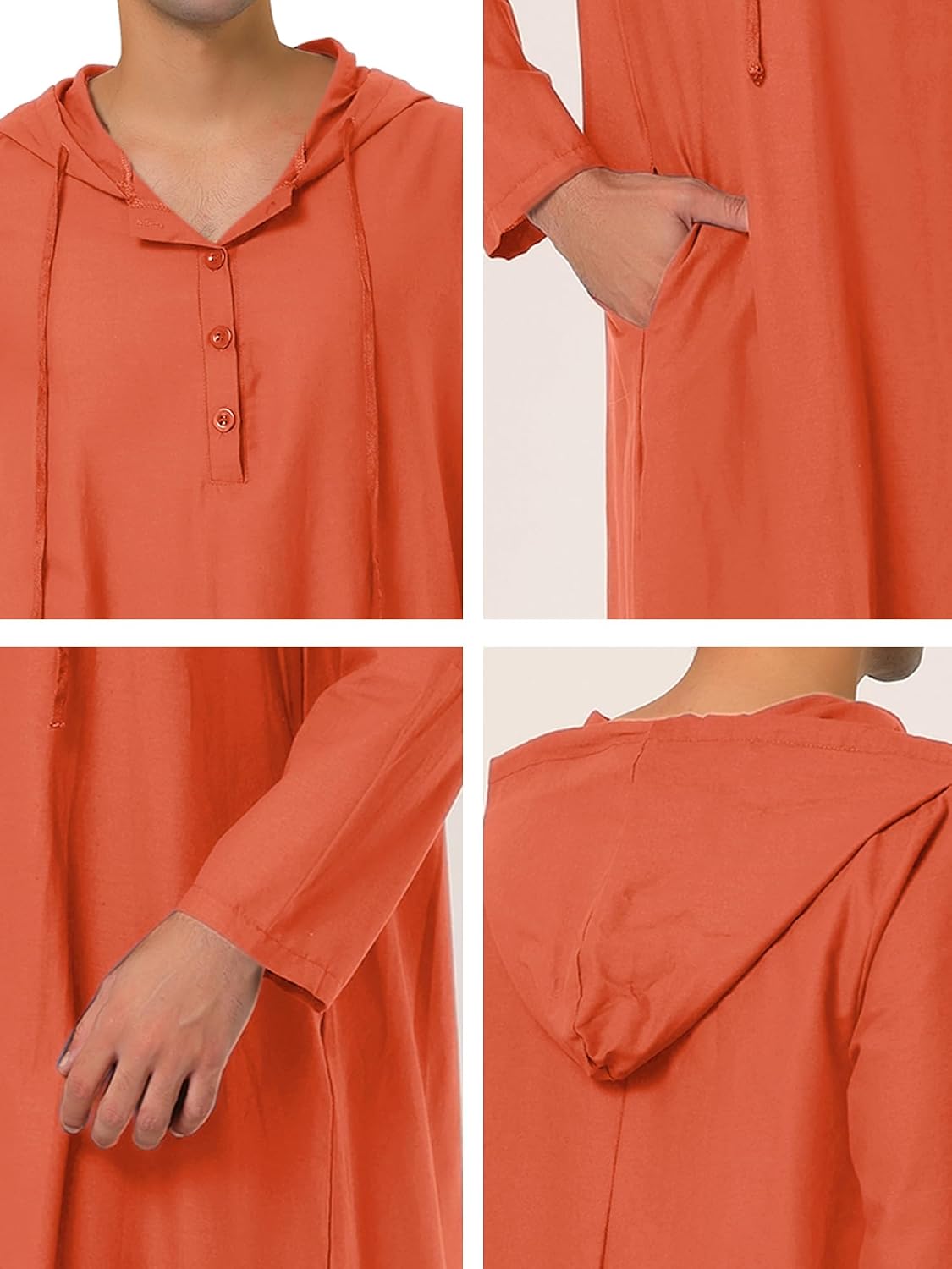 Men's Hooded Long Nightshirt Men's Hooded Long Nightshirt
