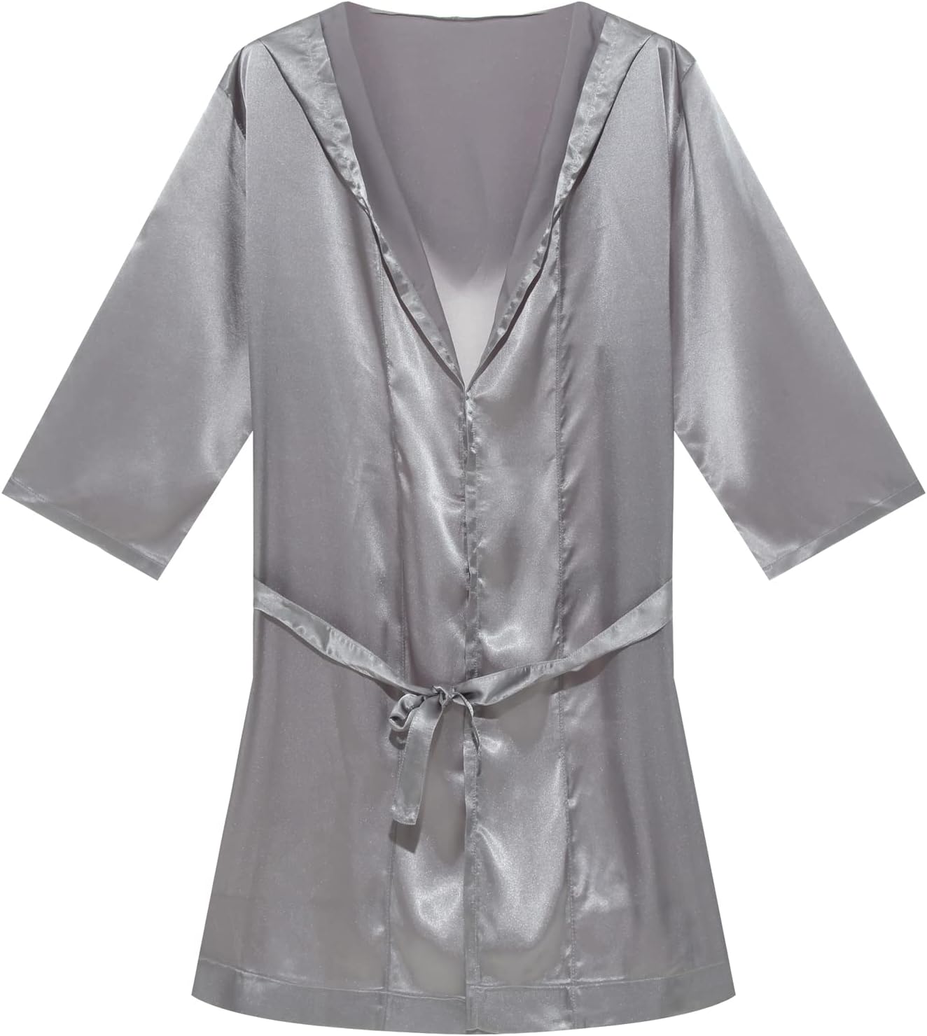 Men's Satin Hooded Bathrobe with Shorts Men's Satin Hooded Bathrobe with Shorts
