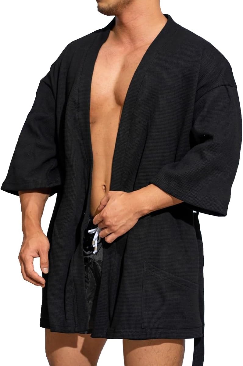 Men's Cotton Lightweight Short Bathrobe Men's Cotton Lightweight Short Bathrobe