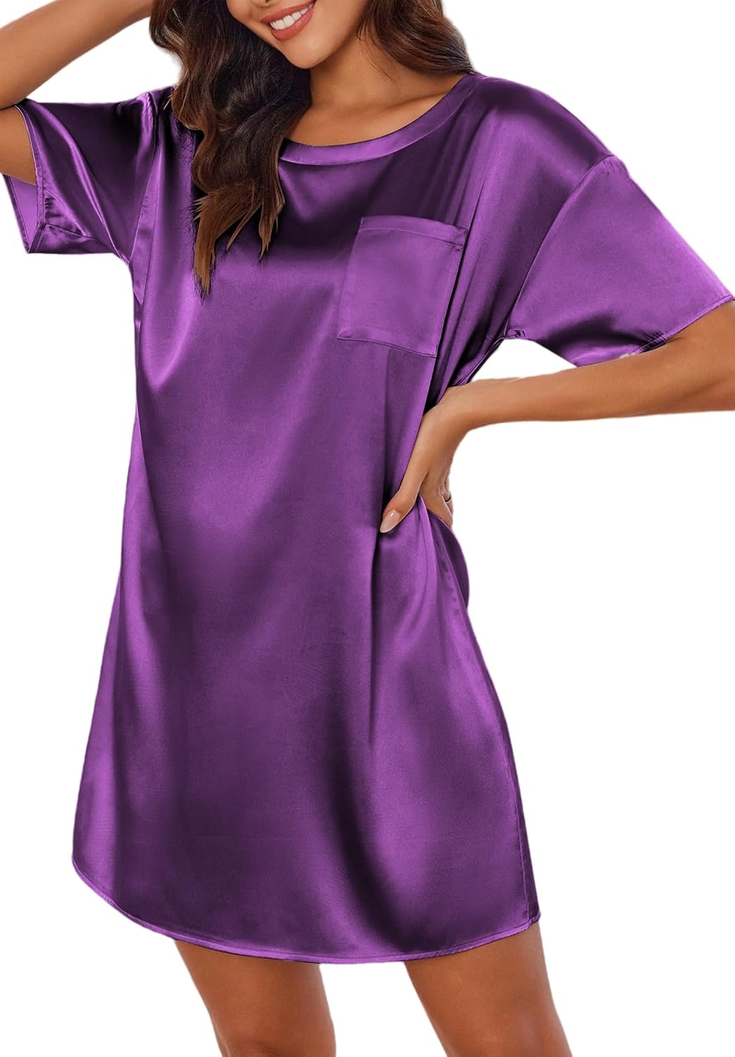 Women's Satin Sleep Shirt Nightgown