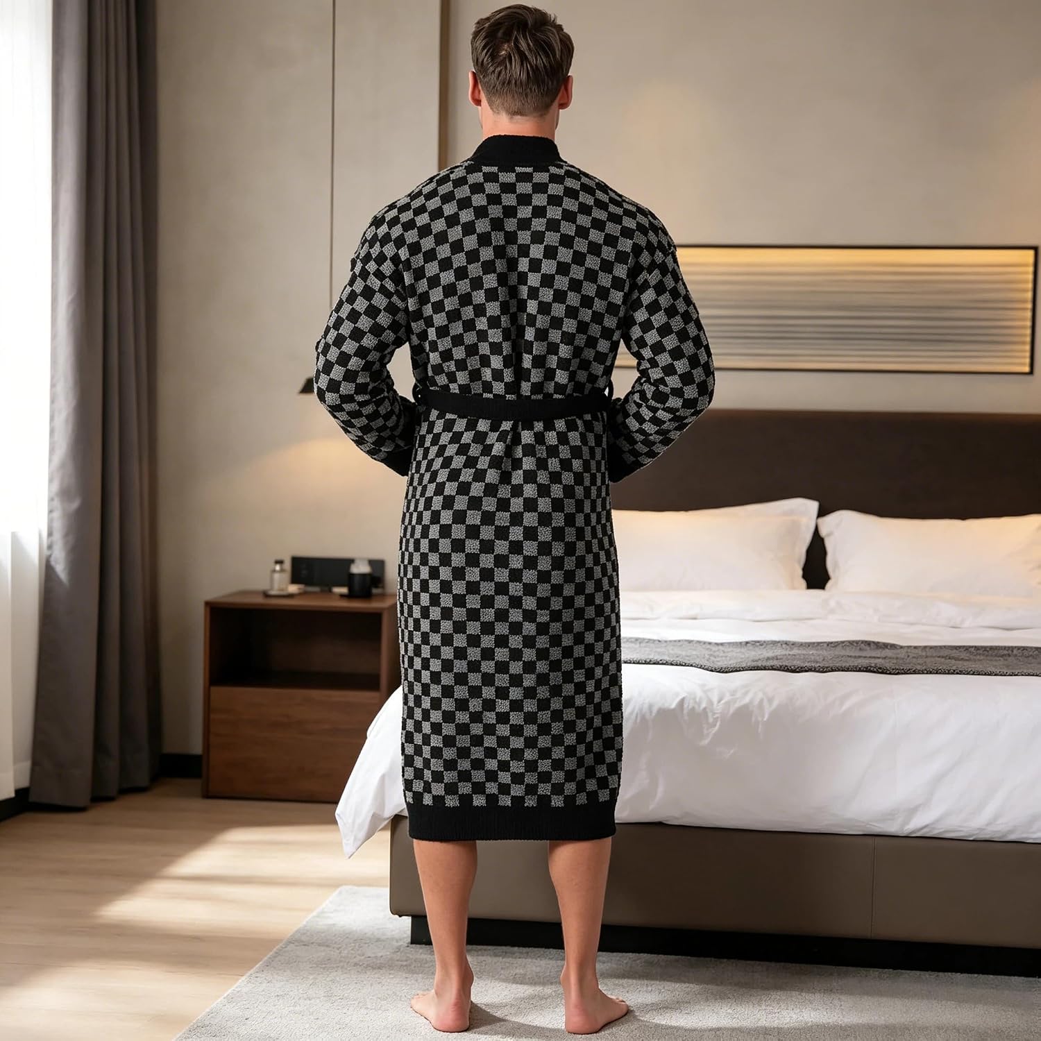 Men's Plush Chenille Hoodless Robe Men's Plush Chenille Hoodless Robe