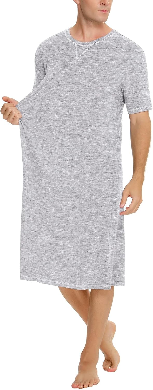 Men's Henley Short Sleeve Nightshirt