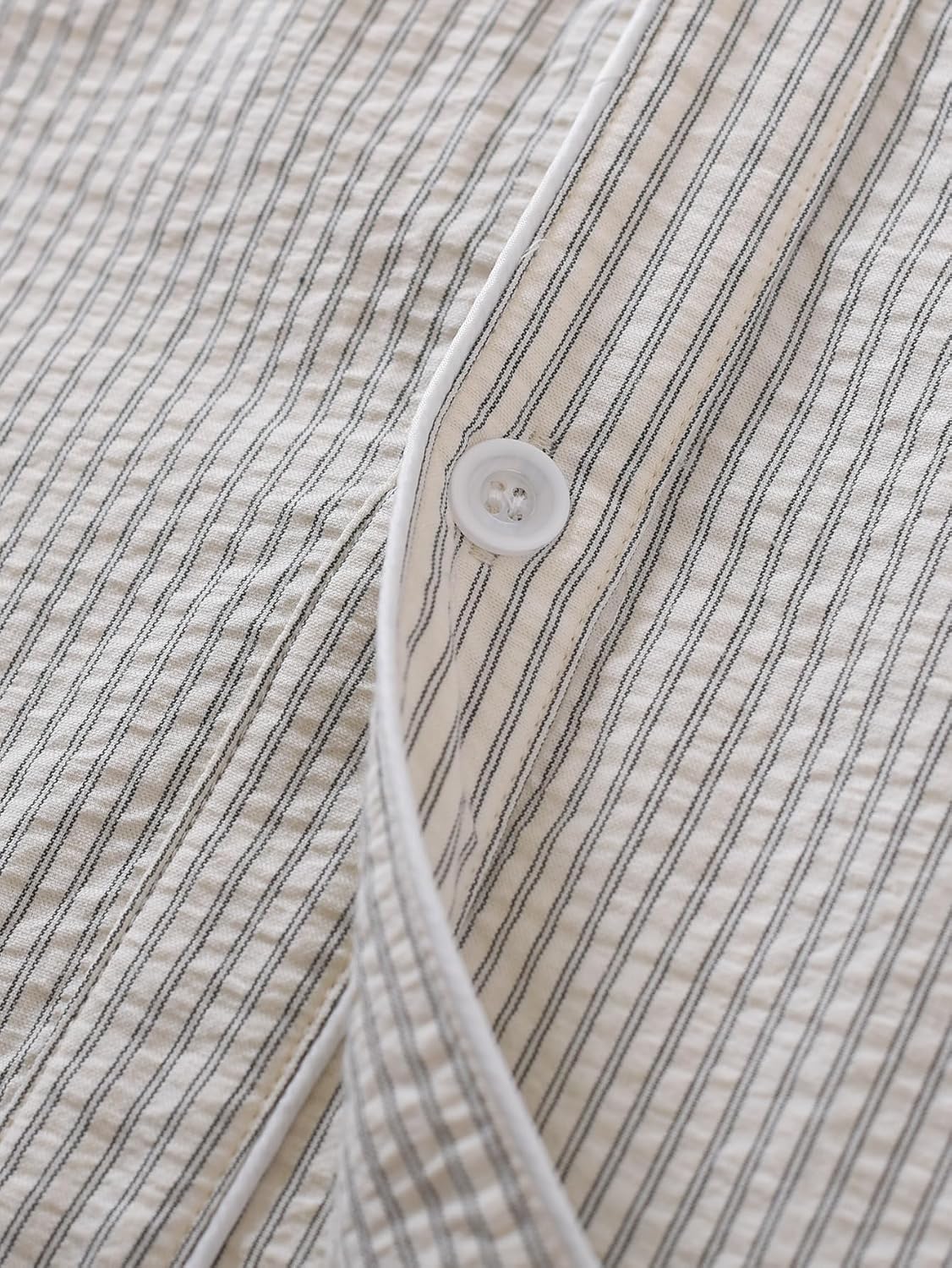 Men's Cotton Seersucker Button Down Nightshirt Men's Cotton Seersucker Button Down Nightshirt