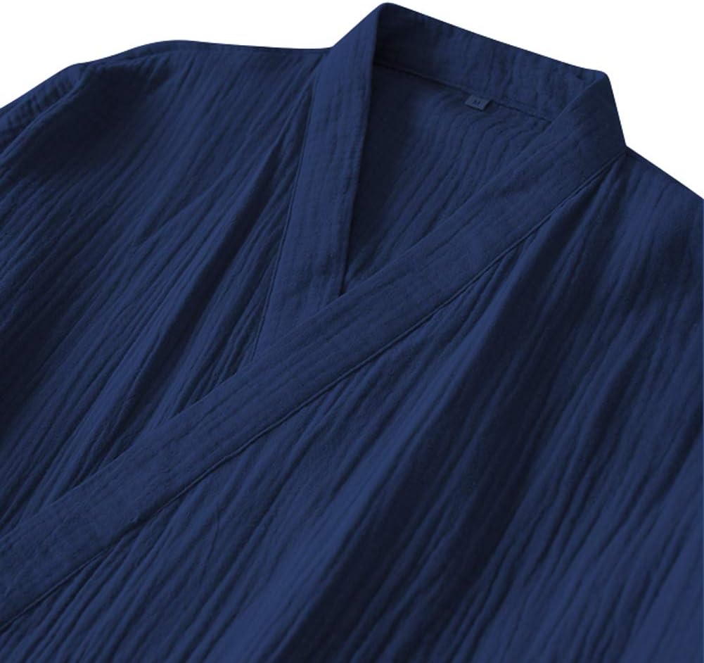 Men's Cotton Kimono One Piece Bathrobe Men's Cotton Kimono One Piece Bathrobe
