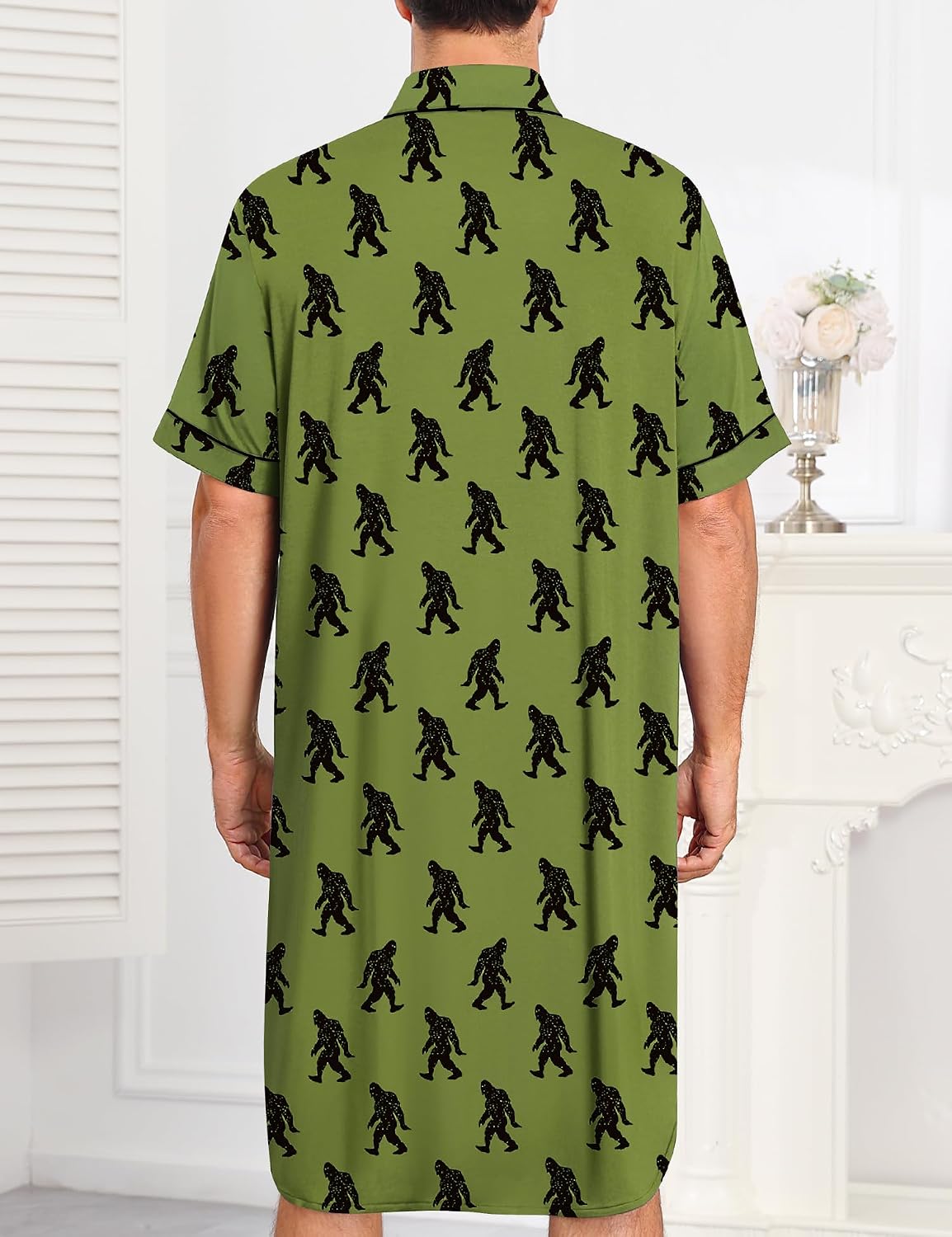 Men's Short Sleeve Button Down Nightshirt Men's Short Sleeve Button Down Nightshirt