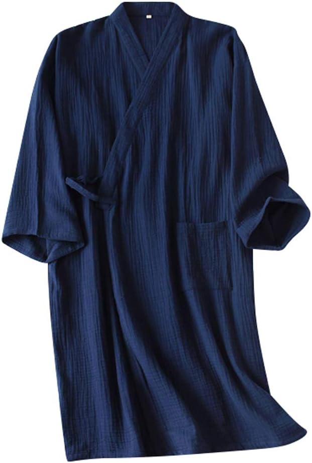 Men's Cotton Kimono One Piece Bathrobe