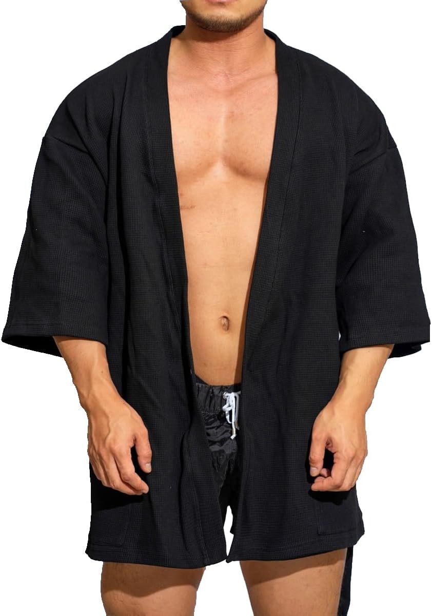 Men's Cotton Lightweight Short Bathrobe Men's Cotton Lightweight Short Bathrobe