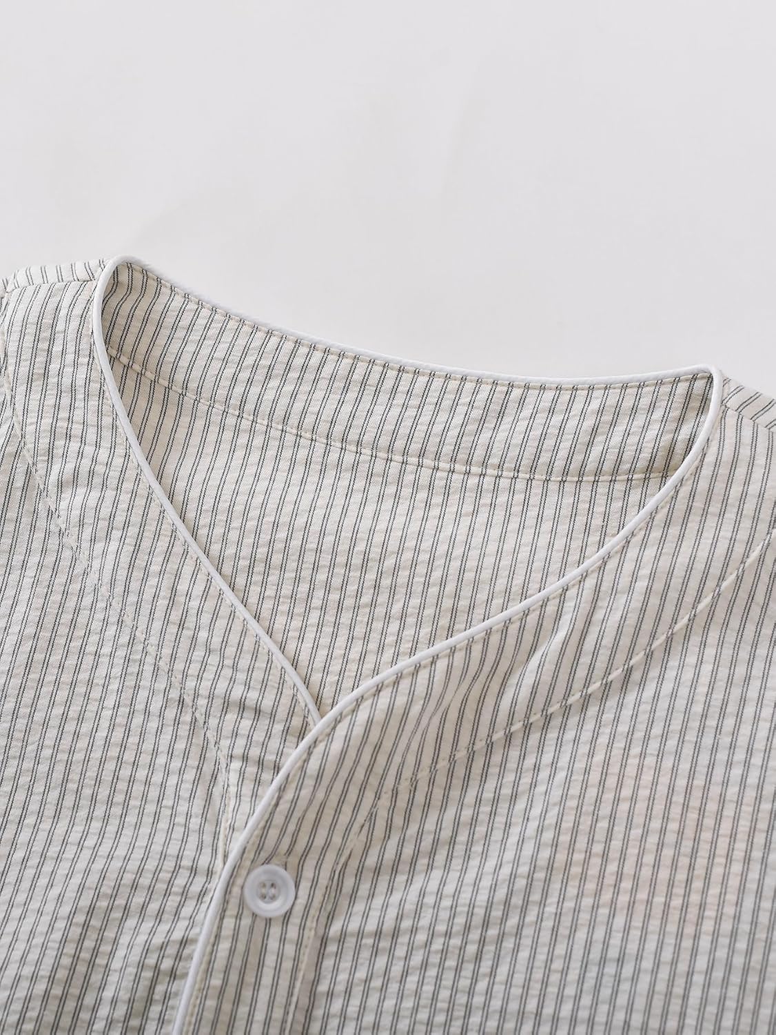 Men's Cotton Seersucker Button Down Nightshirt Men's Cotton Seersucker Button Down Nightshirt