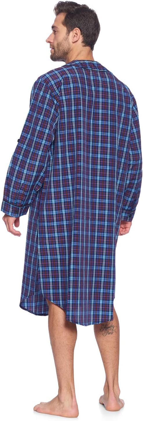 Men's Long Henley Nightshirt