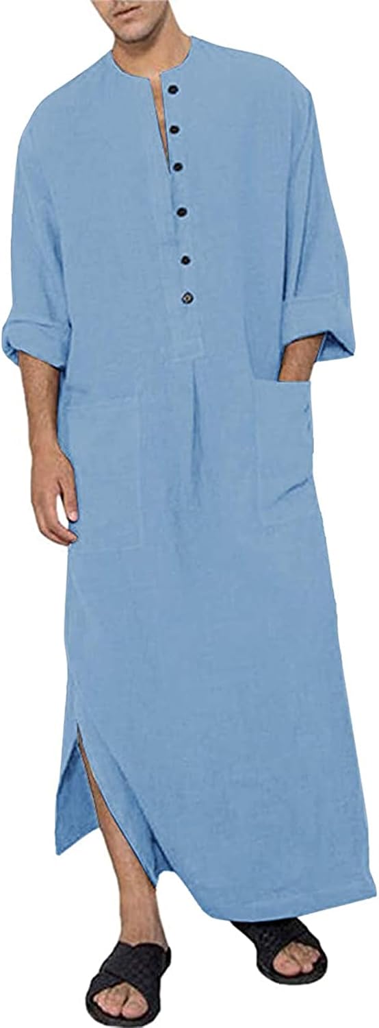 Men's Cotton Linen Kaftan Thobe