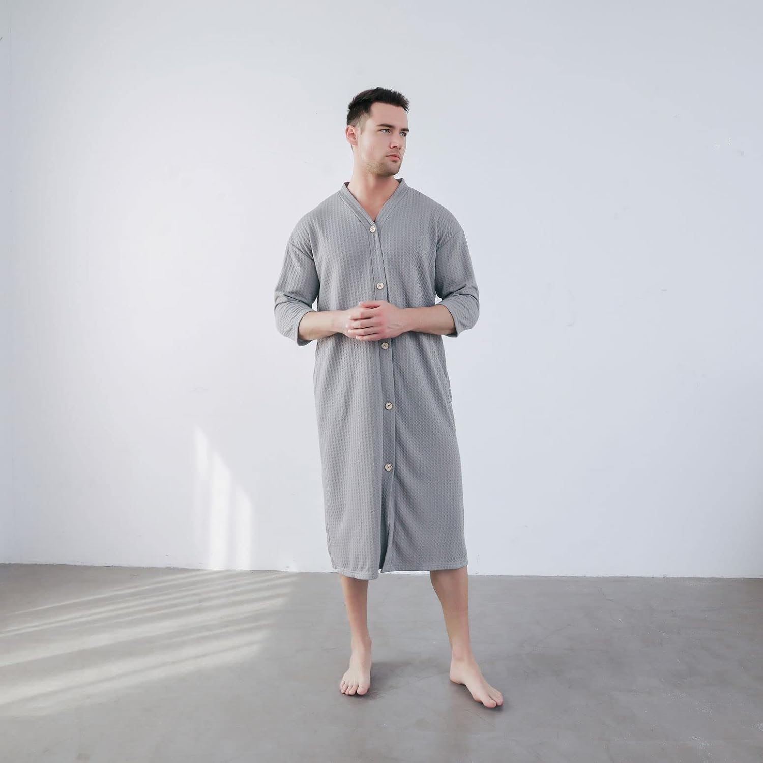 Men's V Neck House Coat Robe Men's V Neck House Coat Robe