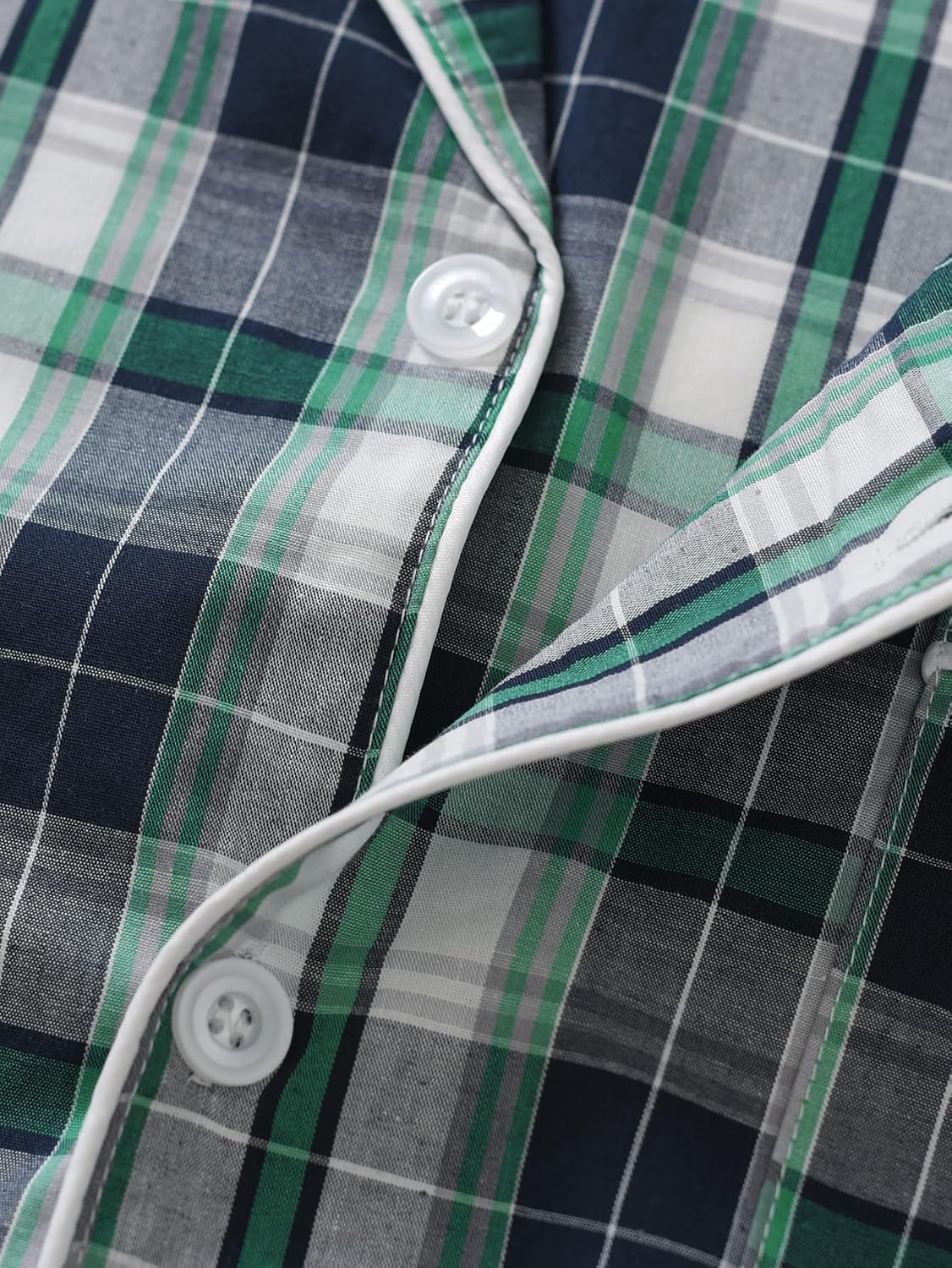 Men's Cotton Long Sleeve Button Down Nightshirt