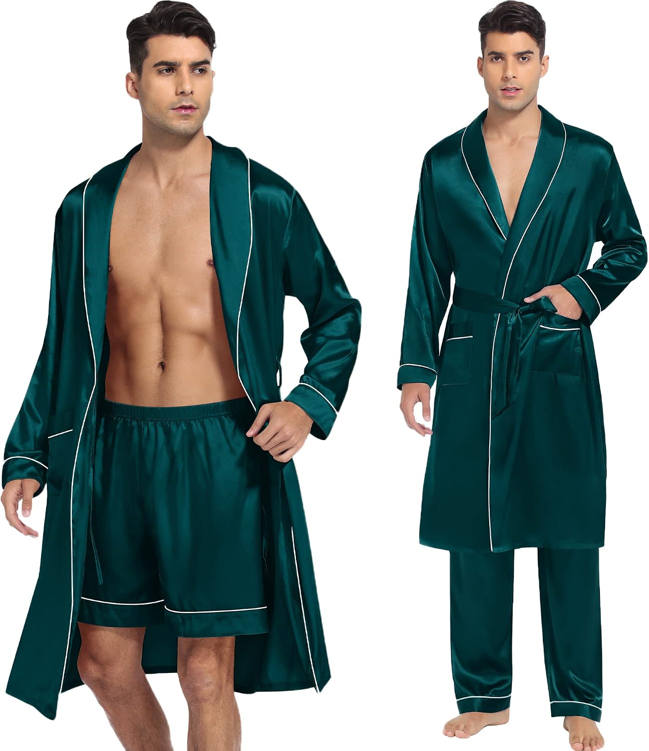 Men's Satin Kimono Bathrobe Set Men's Satin Kimono Bathrobe Set