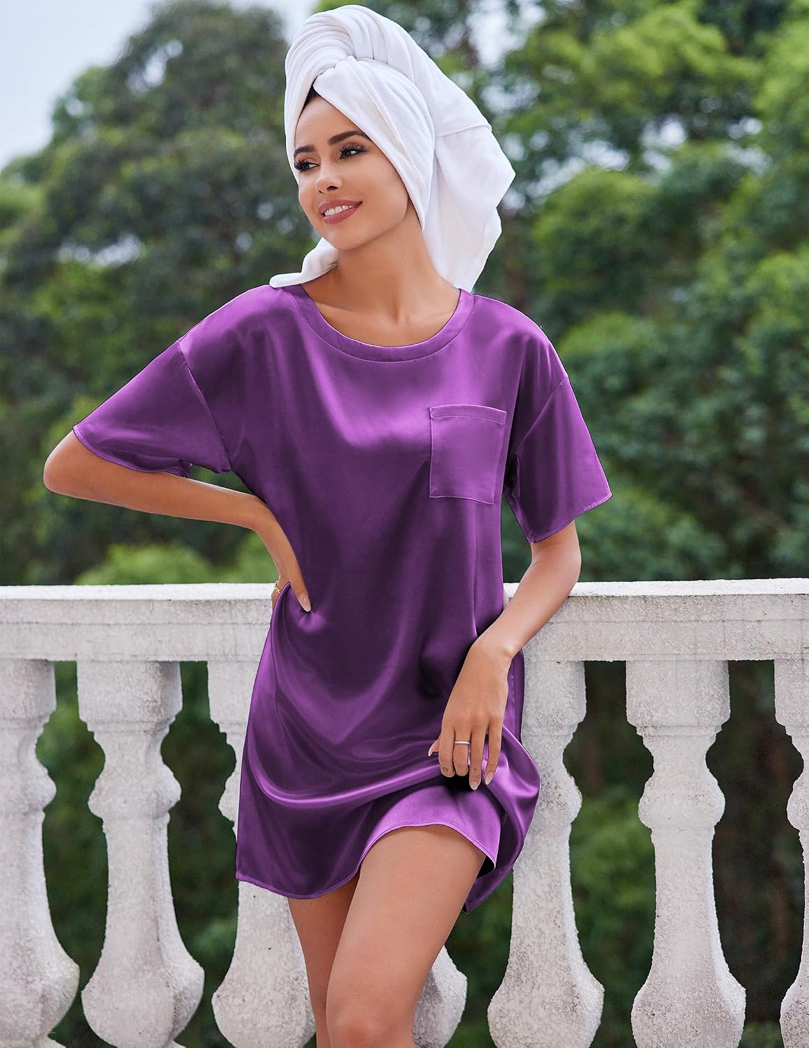 Women's Satin Sleep Shirt Nightgown