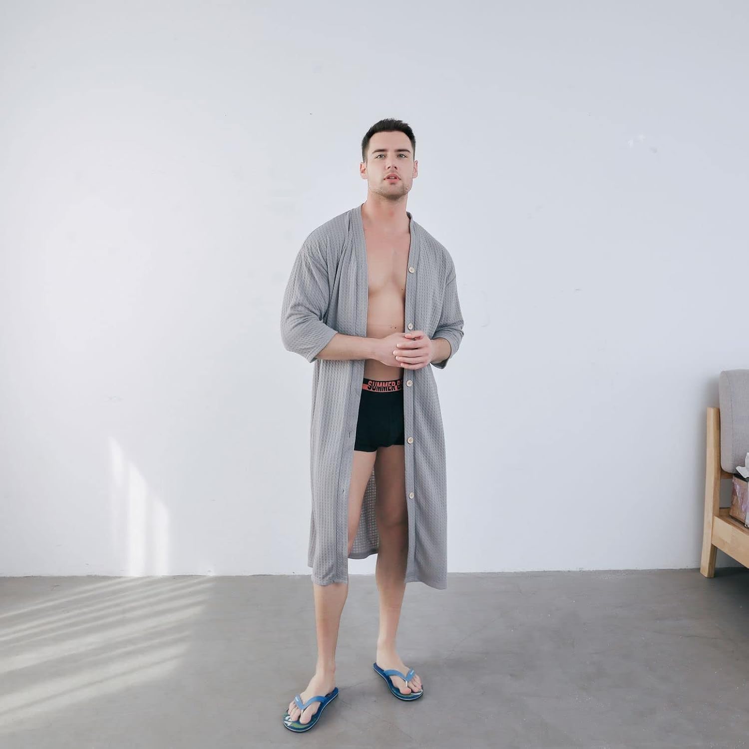 Men's V Neck House Coat Robe Men's V Neck House Coat Robe