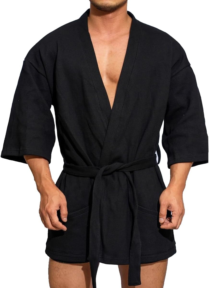 Men's Cotton Lightweight Short Bathrobe