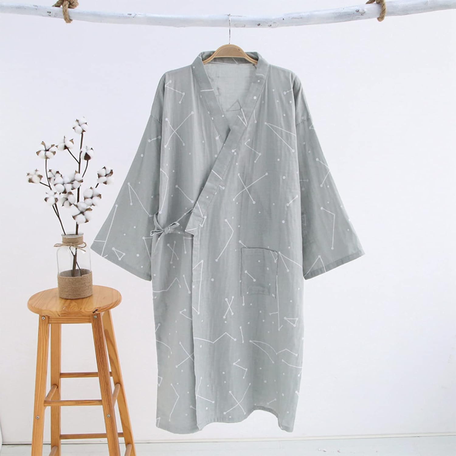 Men's Cotton Yukata Kimono Bathrobe Men's Cotton Yukata Kimono Bathrobe