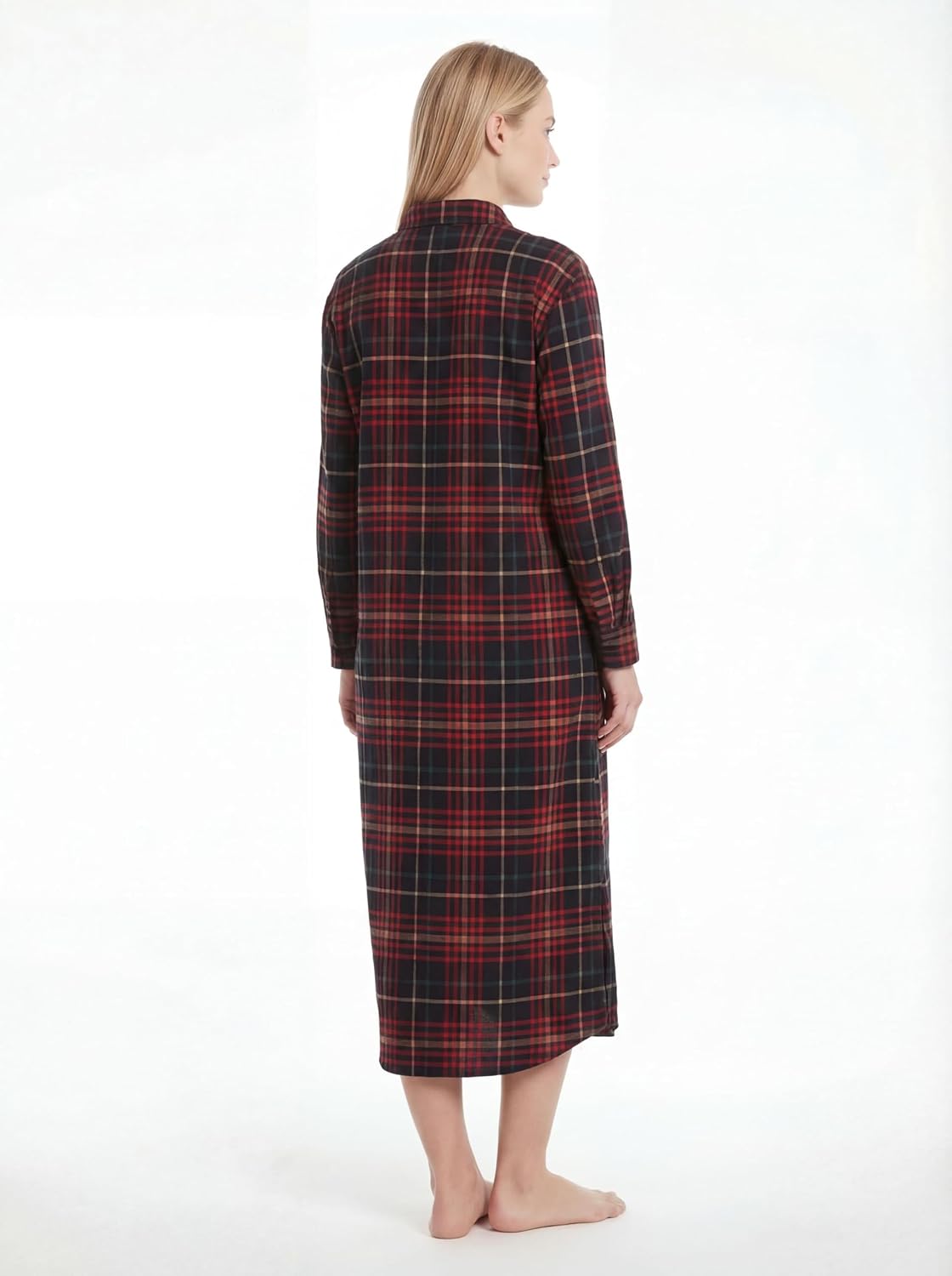 Women's Flannel Long Henley Nightshirt Women's Flannel Long Henley Nightshirt