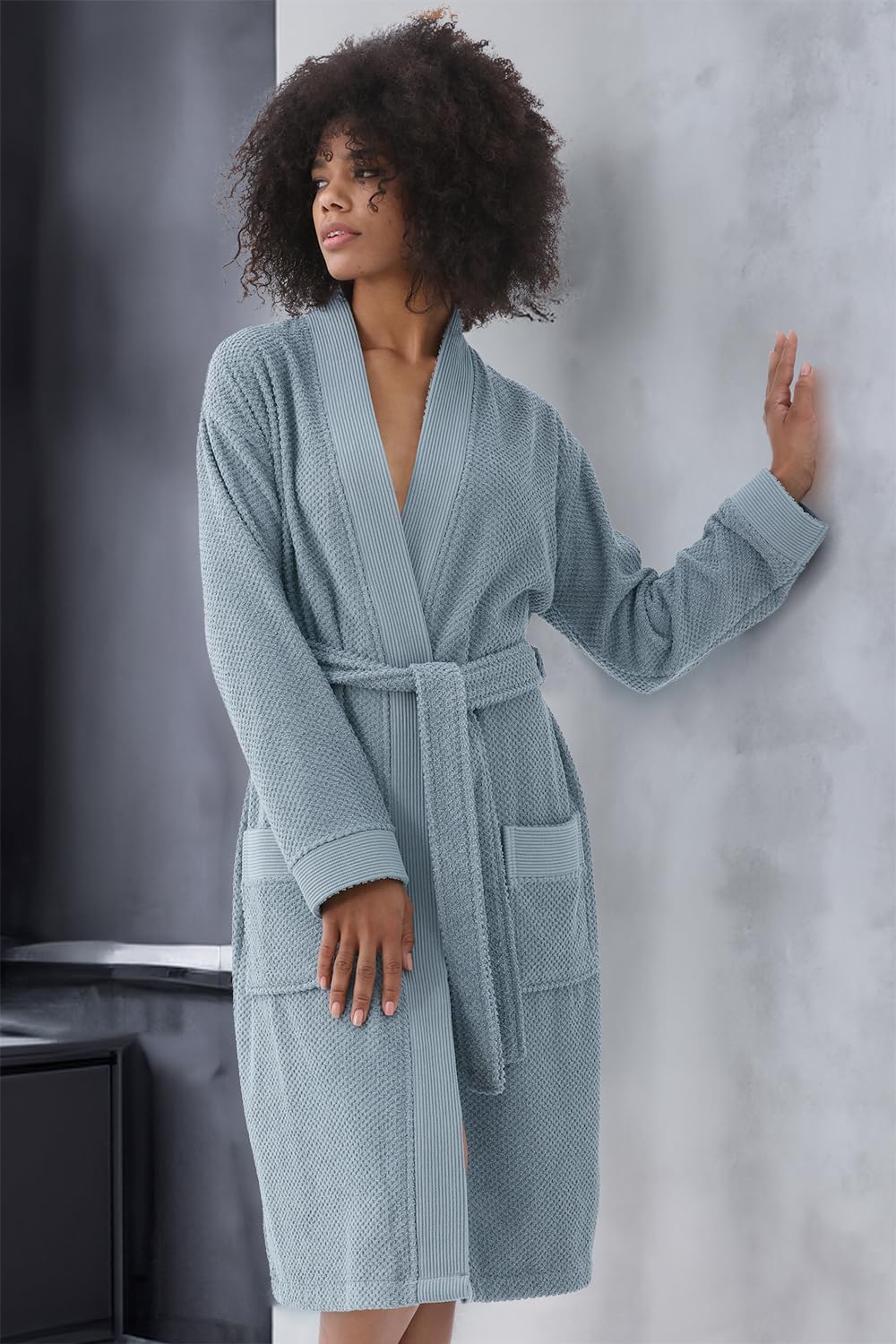 Women's Terry Cotton Kimono Bathrobe