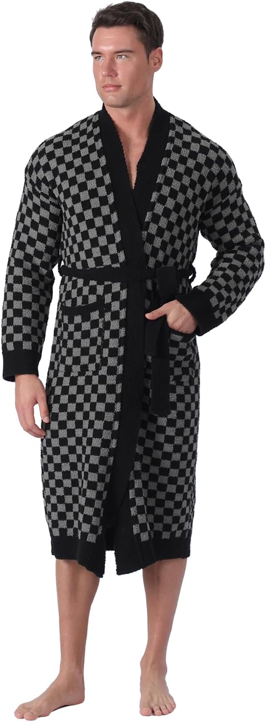 Men's Plush Chenille Hoodless Robe Men's Plush Chenille Hoodless Robe