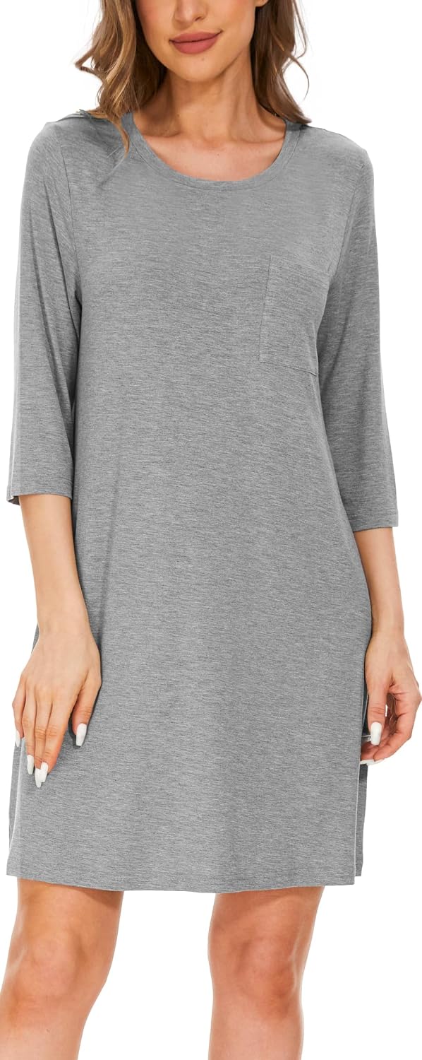 Women’s Viscose Crew Neck Sleep Dress