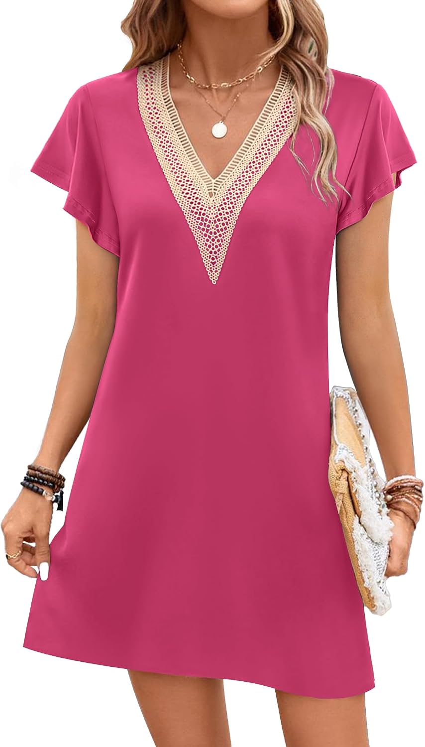 Women’s Flare-Sleeve Lace-Trim Sleep Shirt